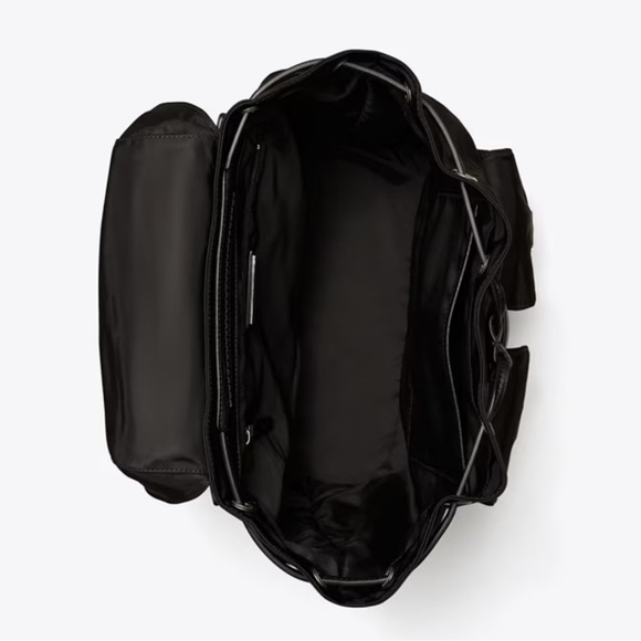 TORY BURCH RIPSTOP NYLON FLAP BACKPACK BLACK - Picture 3 of 12